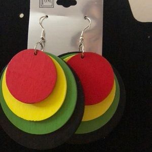 Red gold and green earrings